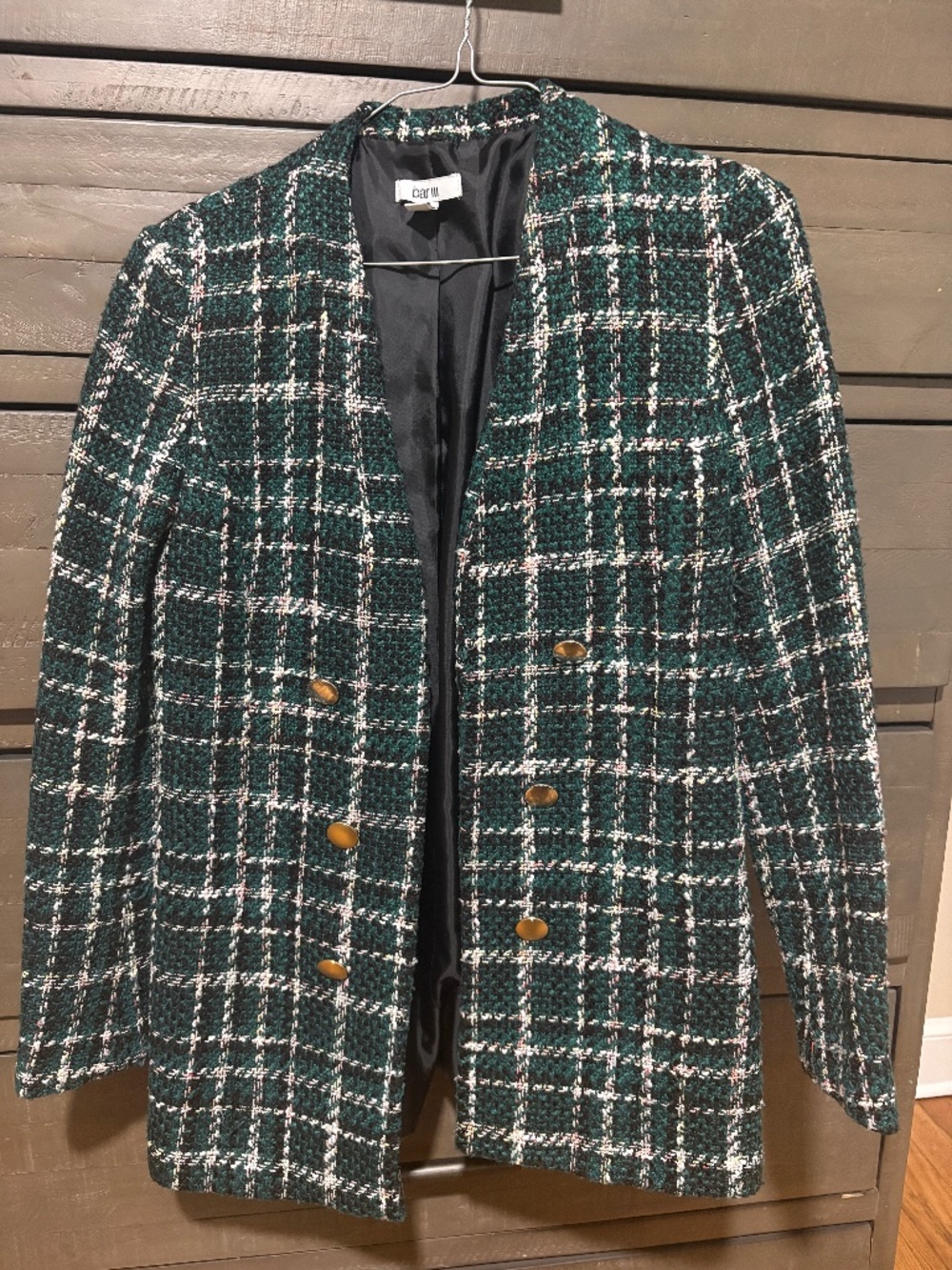 Bar III Green Plaid Blazer Jacket